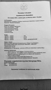 Ulotka z informacją o warsztatch krokowych wrocław wrzesięń 2018